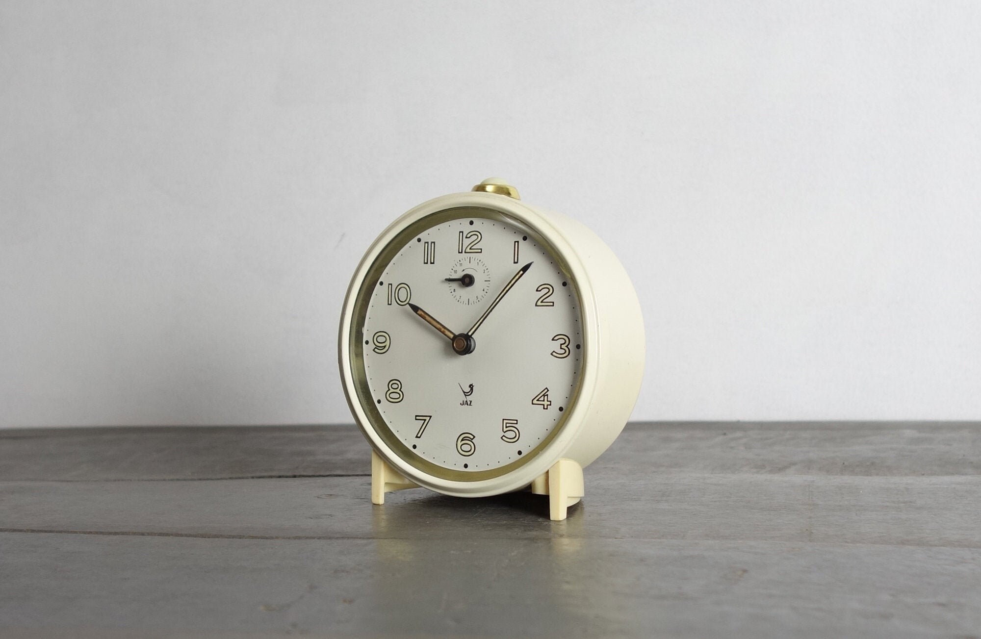 Français Horloge Jaz Vintage, Réveil Modèle Poldic, Vers 1980