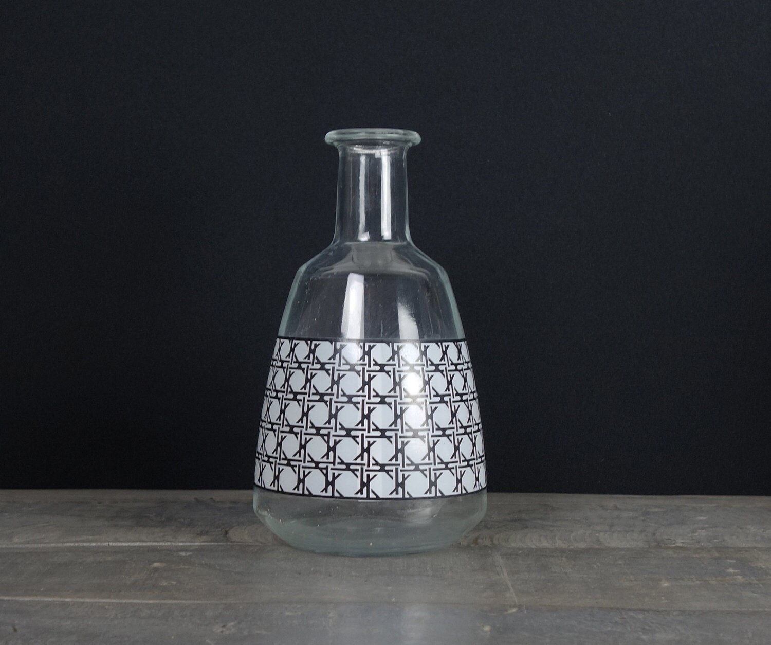 Français Décor Carafe Vintage, Noir et Blanc