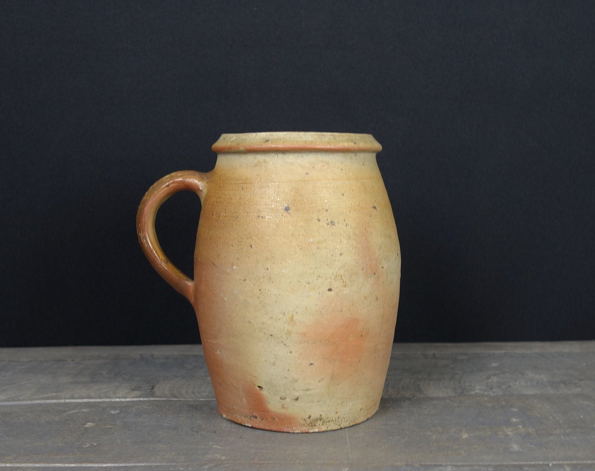 Antique Français Pichet en Grès, Pichet de Lait Antique, Cruche, Crock, Style Primitiv, Art Populair