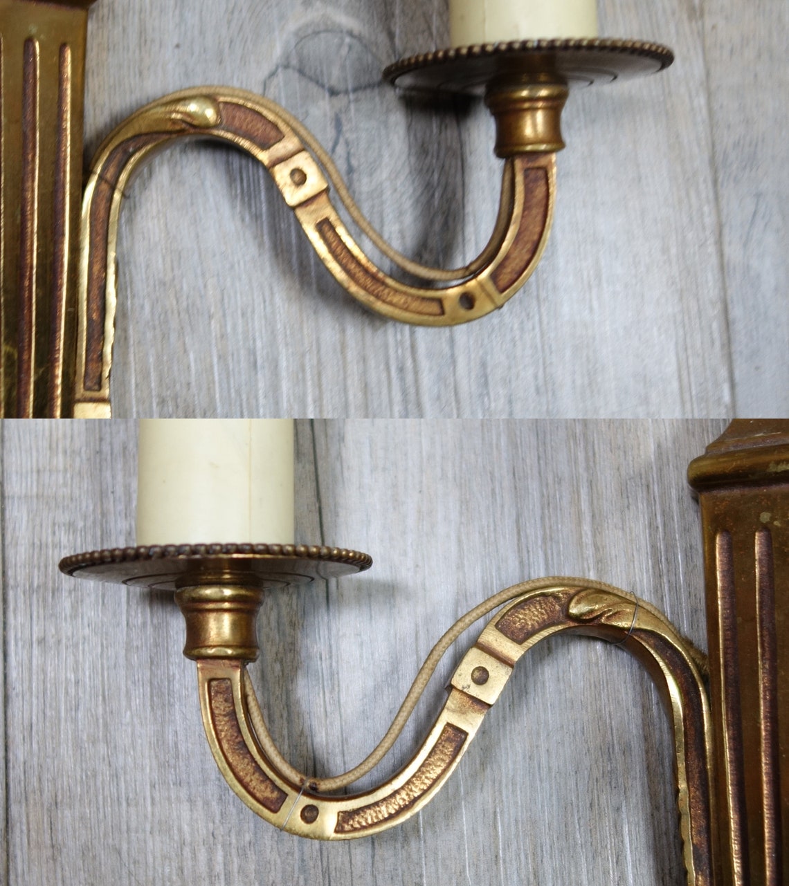 French Vintage Bronze Sconce - Etsy