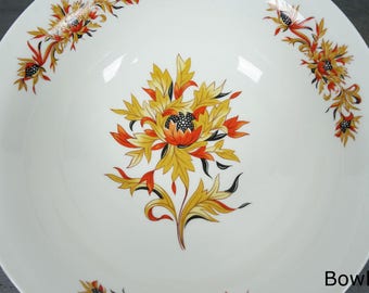 French vintage porcelain, cream set, flowers decor, porcelain, CHAUVIGNY, ca 1970