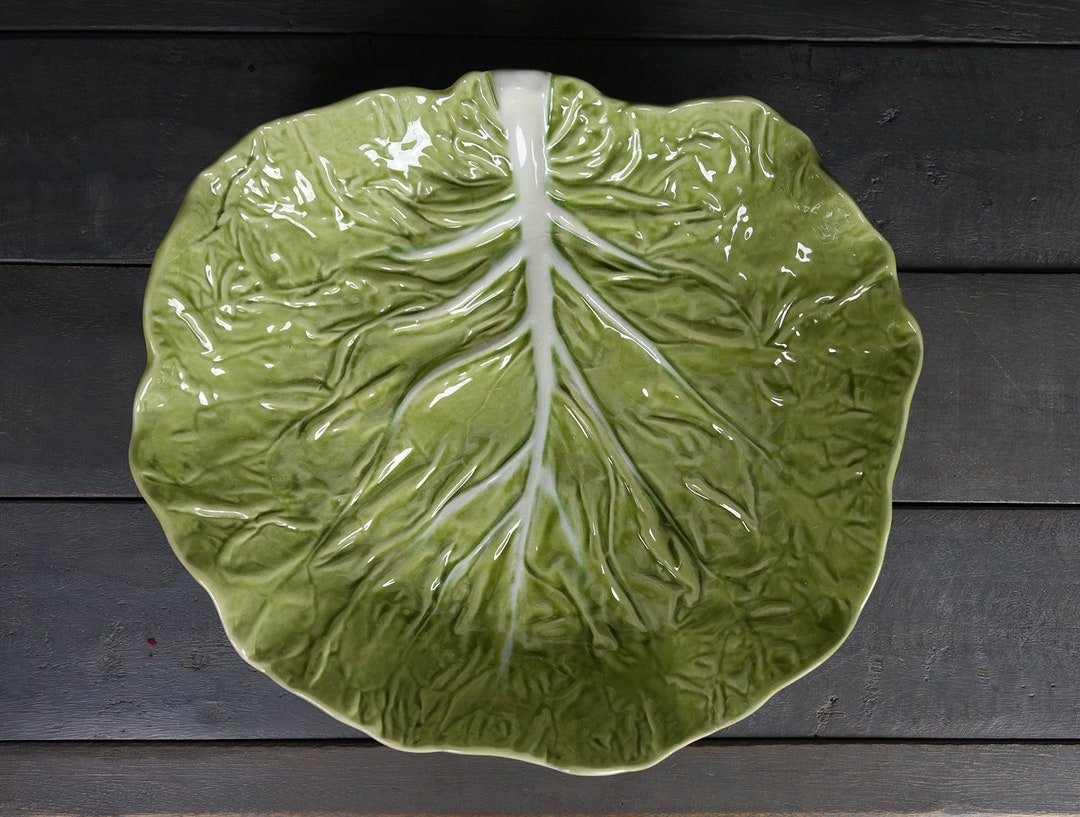 Cabbage Ware, Large Vintage Dish, Cabbage Leaf Dish, 35cm/13,7