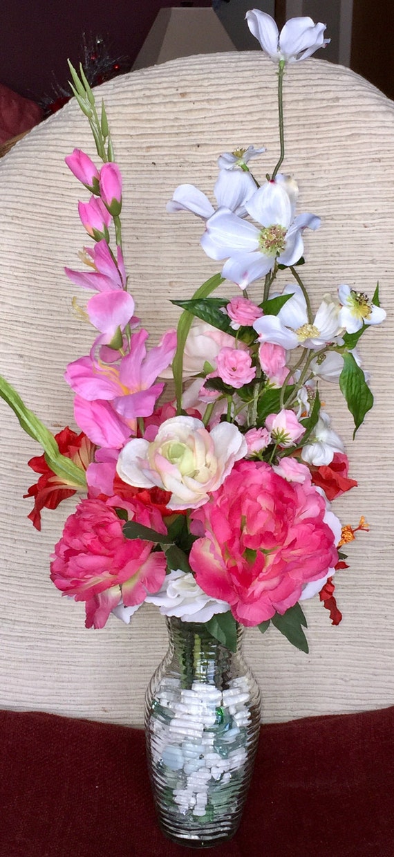 Pink Wonder Spring Summer Vase Floral Arrangement Etsy