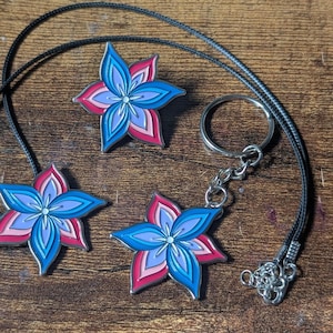 バイジェンダー プライド リリー ソフト エナメル ピン/ネックレス/パッチ