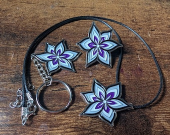 Asexual Pride Lily Soft Enamel Pin / Necklace / Patch