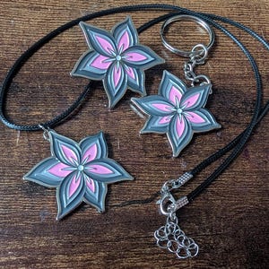 Demigirl Pride Lily Soft Enamel Pin / Necklace / Keychain/ Patch