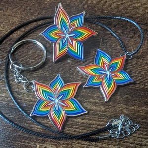 LGBT+ Pride Lily Soft Enamel Pin / Necklace / Patch