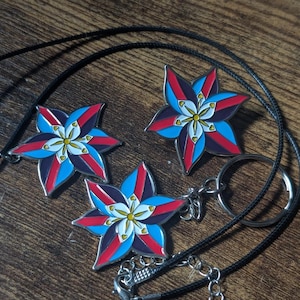 Polyamory Pride Lily Soft Enamel Pin / Necklace /Keychain / Patch
