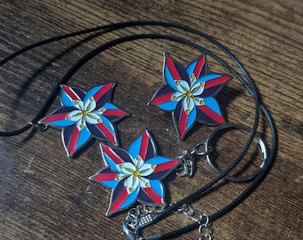 Polyamory Pride Lily Soft Enamel Pin / Necklace /Keychain / Patch