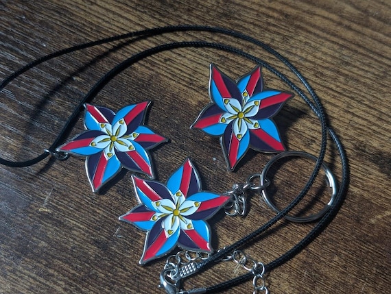 Polyamory Pride Lily Soft Enamel Pin / Necklace /Keychain / Patch