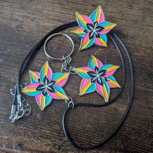 Pin/collar/llavero/parche de esmalte suave "Lily" del orgullo demipansexual