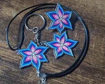 Omnisexual Pride Lily Soft Enamel Pin/Necklace/Keychain/Patch