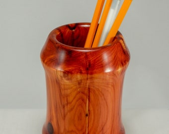 Hand Turned Aromatic Cedar Holder (Pen/Pencil) FREE SHIPPING