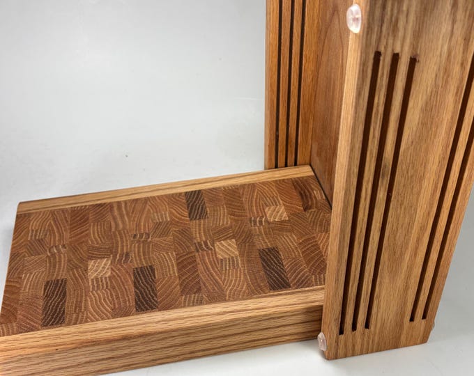 Featured listing image: Hand Crafted Oak Bread Slicing Guide:  5 Slice Thicknesses Using Horizontal or Vertical Slicing