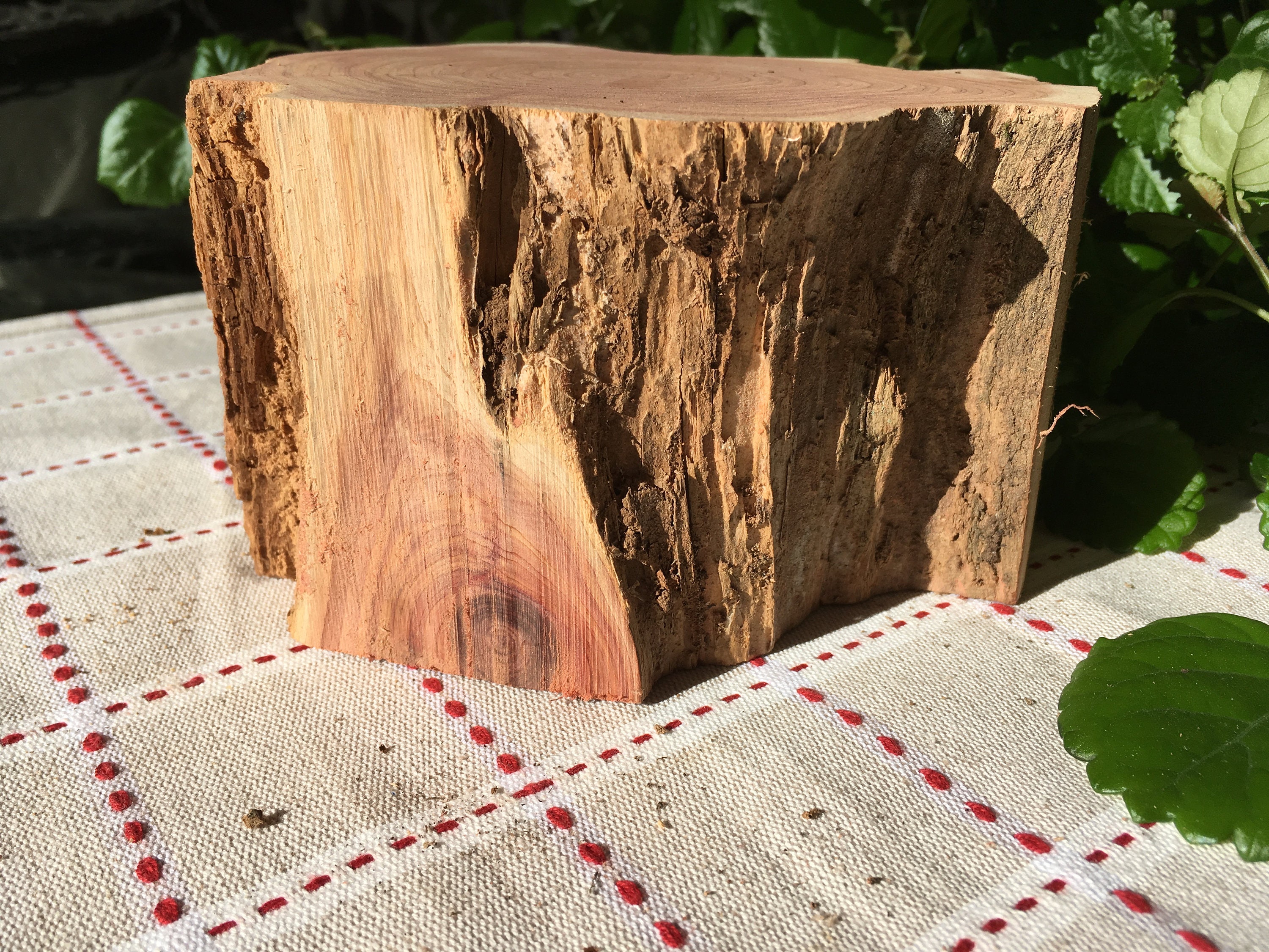 Raw block of aromatic cedar