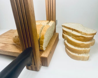 Adjustable Horizontal/Vertical Bread Slicing Guide 7 Loaf Width 3/8 1/2 7/8  Thick Slices Hand Crafted by Mystery Lathe in GA
