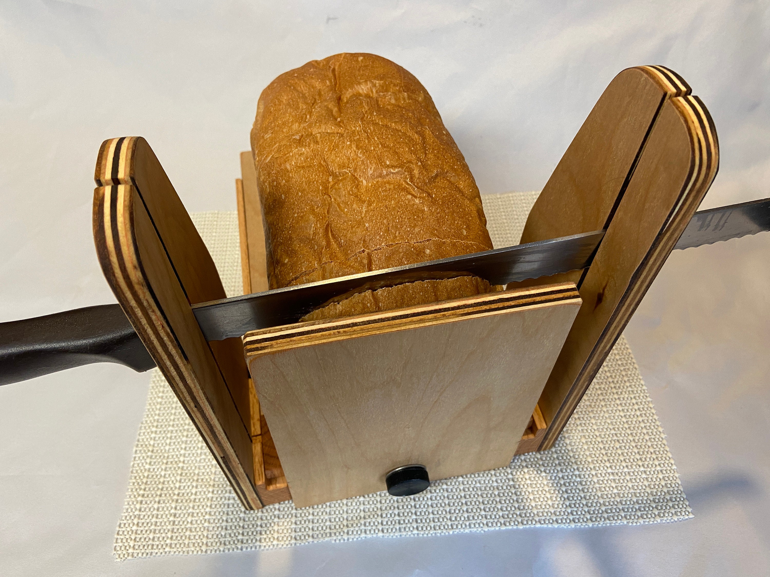 Adjustable Horizontal/Vertical Bread Slicing Guide 7 Loaf Width 3/8 1/2 7/8  Thick Slices Hand Crafted by Mystery Lathe in GA