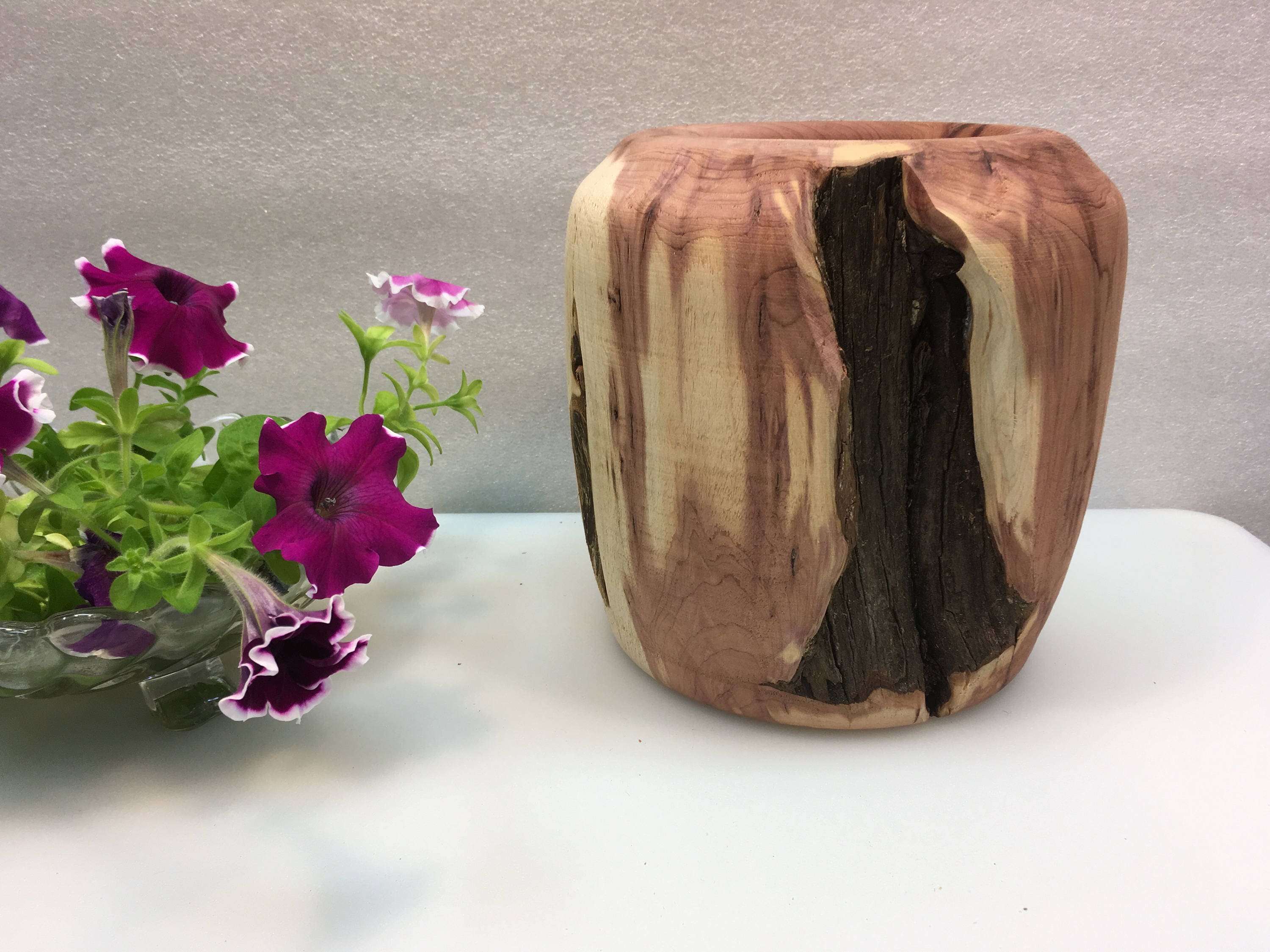 Hand turned aromatic cedar vase/desk organizer