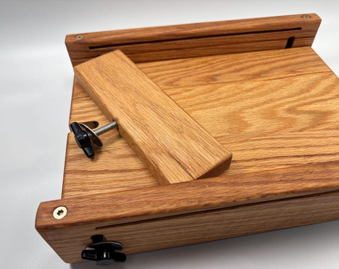 Featured listing image: Hand Crafted Adjustable Oak Bread Slicing Guide with Free Backstop