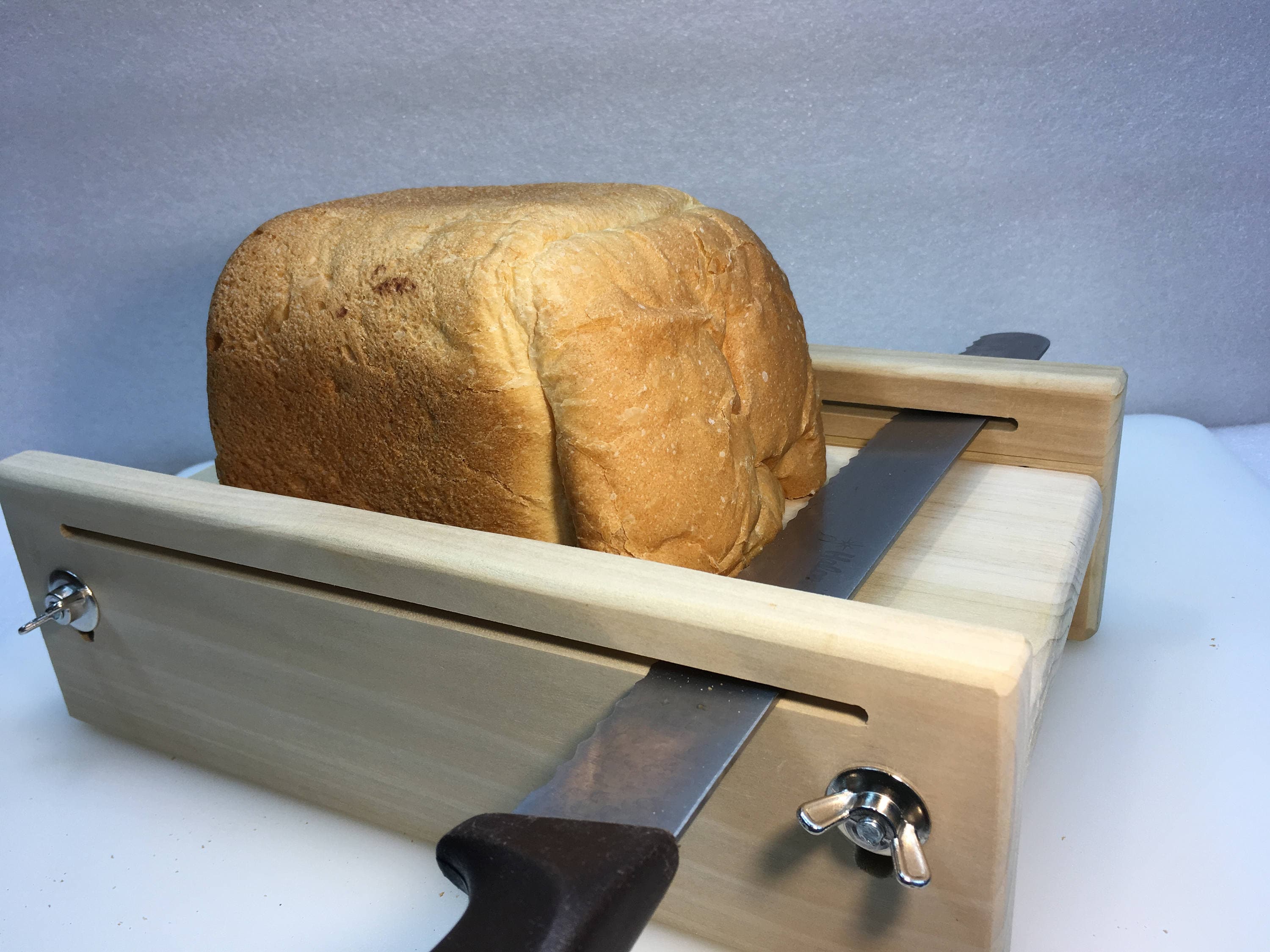 Horizontal Adjustable Bread Slicing Guide Made of Solid 3/4 Poplar
