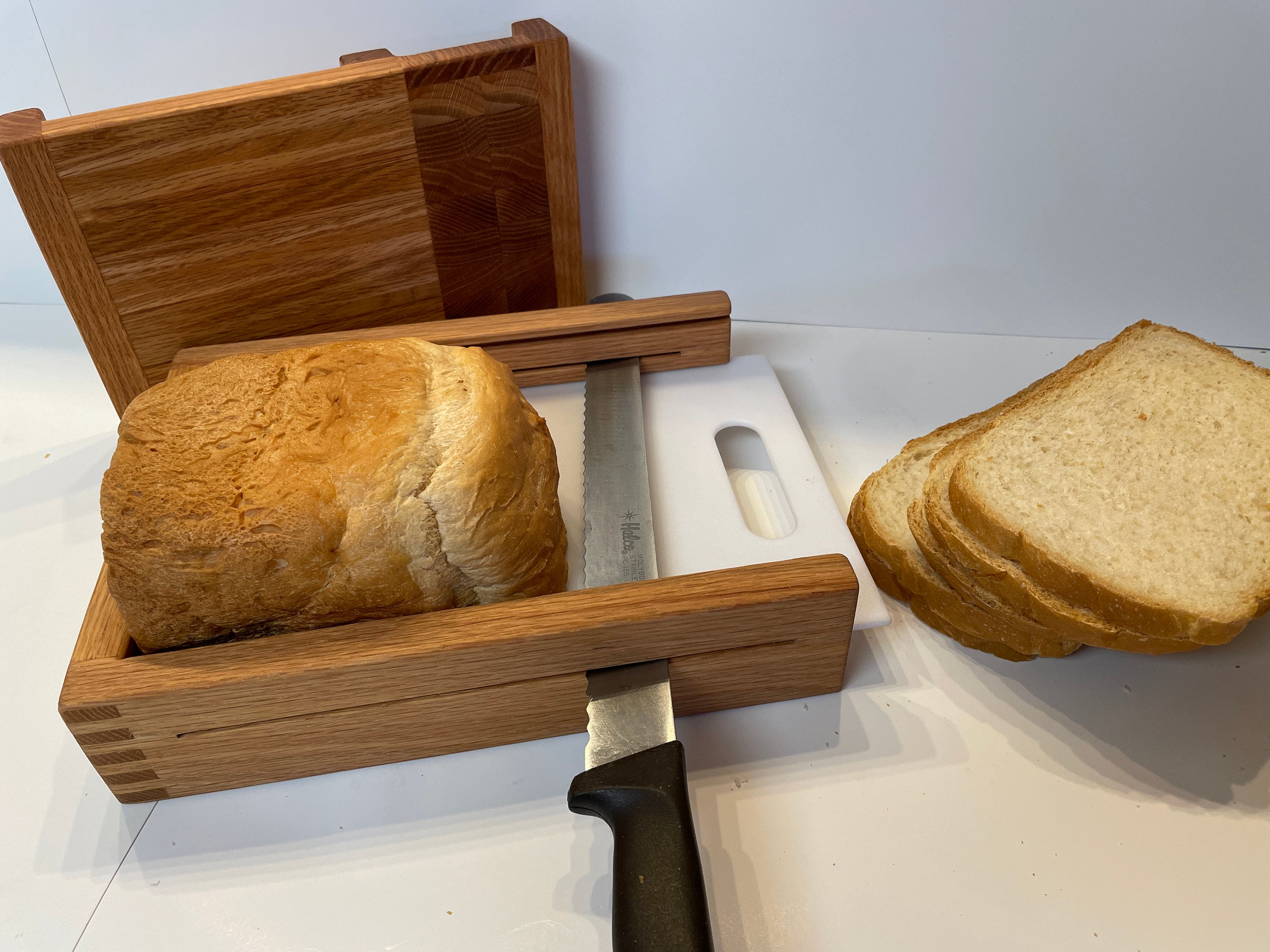 Horizontal Adjustable Bread Slicing Guide Made of Solid 3/4 Poplar Lumber