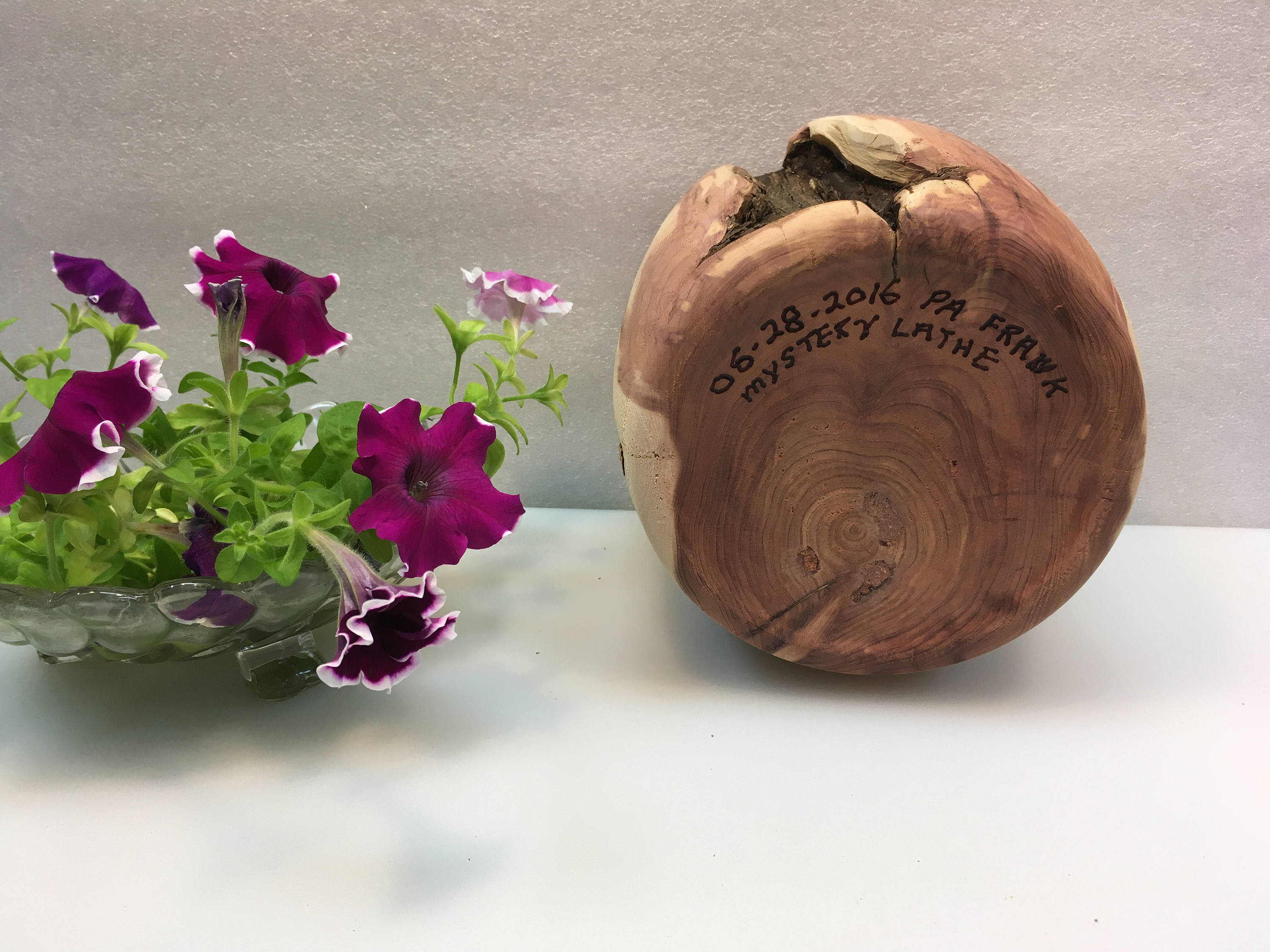 Hand turned aromatic cedar vase/desk organizer