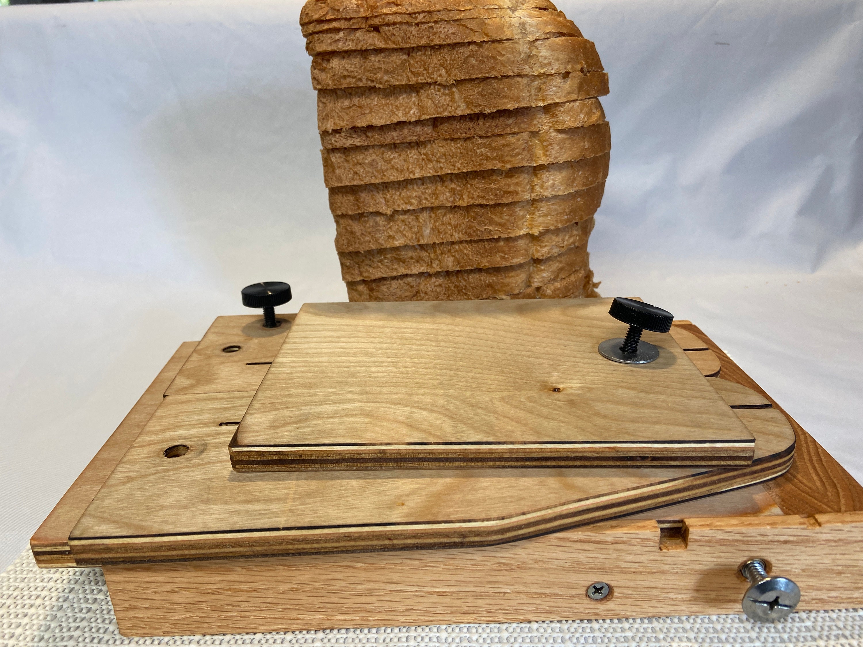 Horizontal Adjustable Bread Slicing Guide Made of Solid 3/4 Poplar Lumber