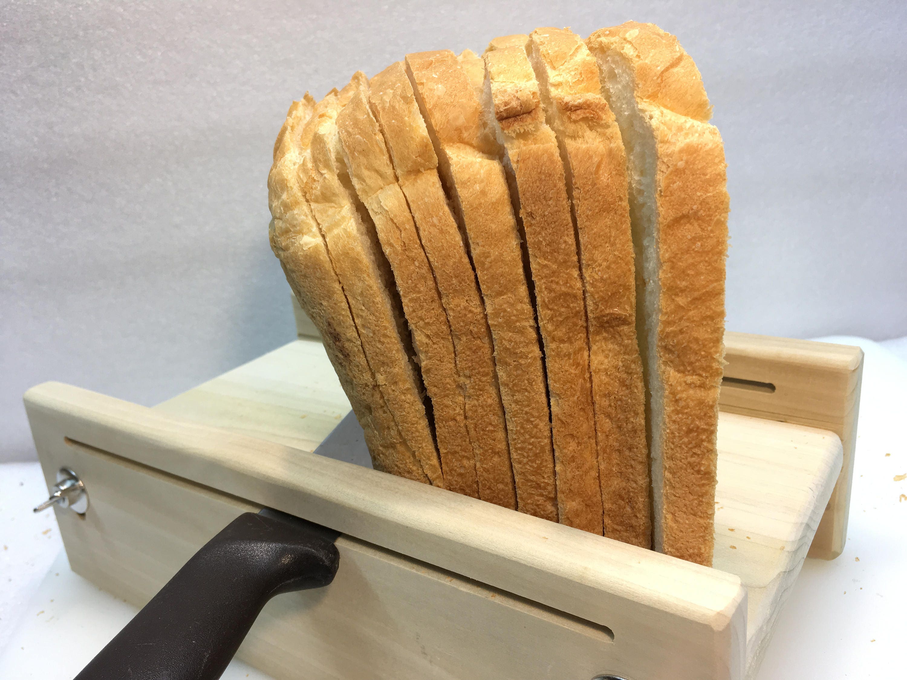 Horizontal Adjustable Bread Slicing Guide Made of Solid 3/4 Poplar Lumber