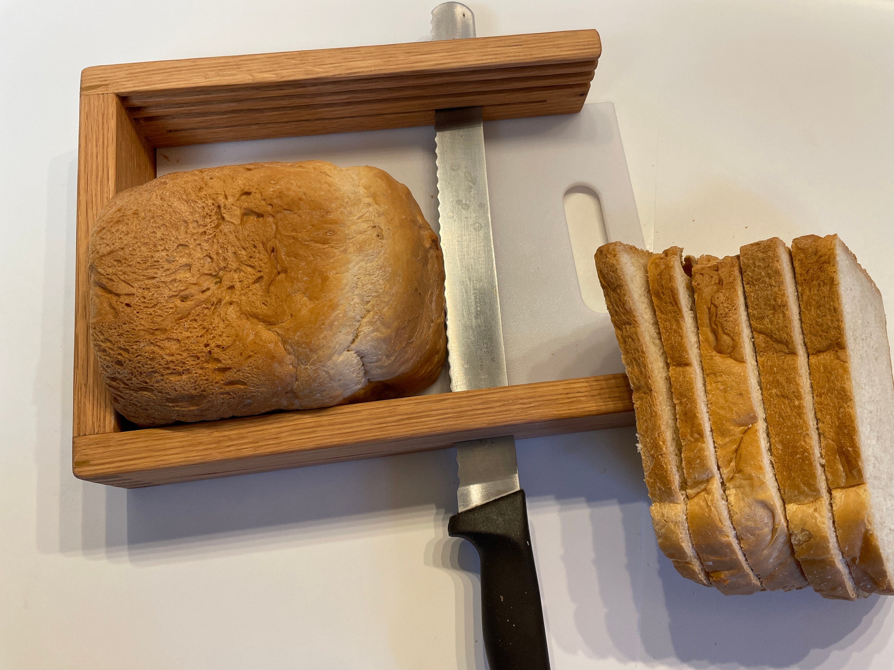 Horizontal Adjustable Bread Slicing Guide Made of Solid 3/4 Poplar