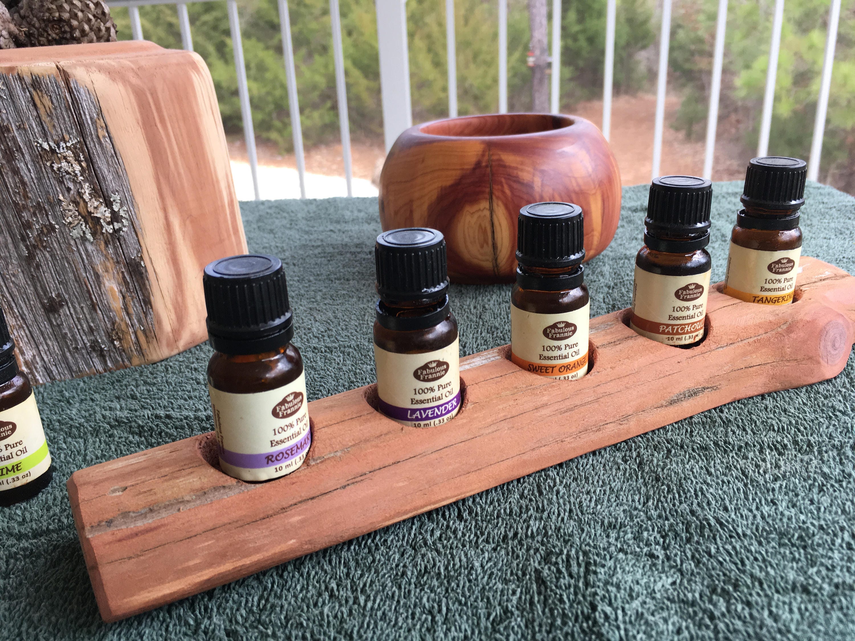 Essential Oil Holder Display Stand in its Natural State No Finish