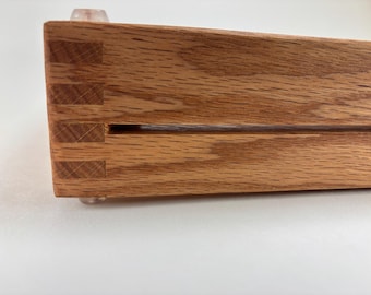 Handcrafted Oak Bread Slicing Guide: Three Adjustable Thicknesses with Backstop Built In
