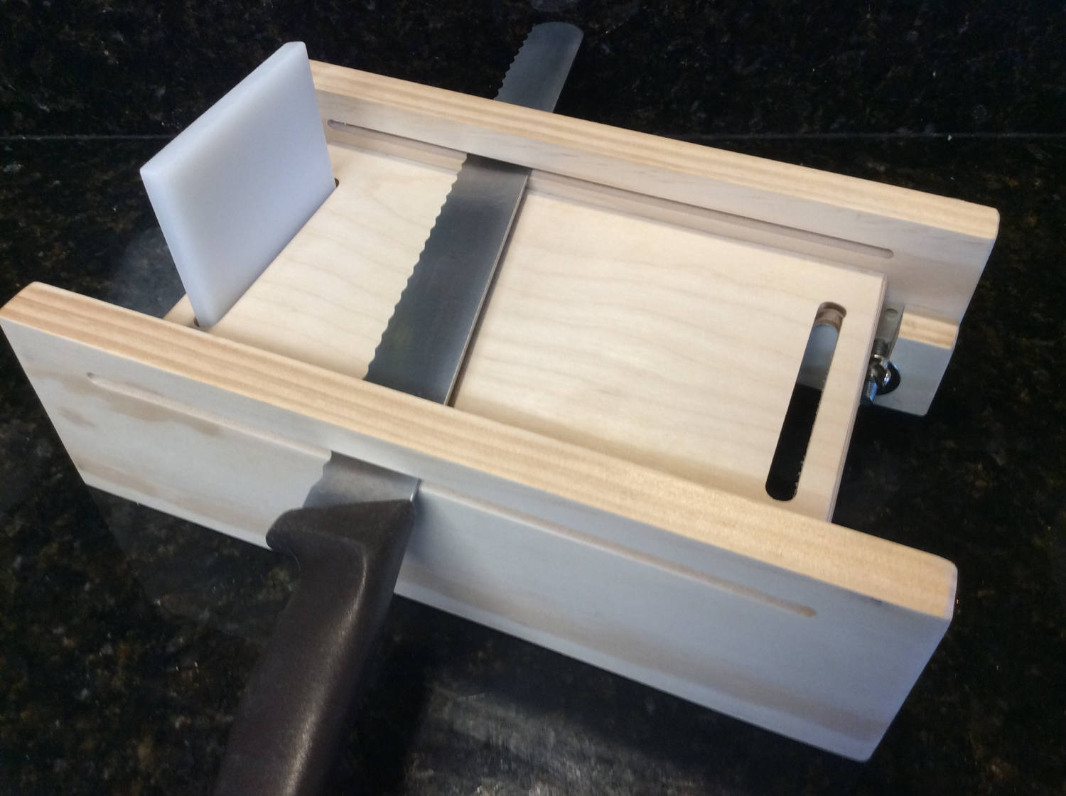 Horizontal Adjustable Bread Slicing Guide Made of Solid 3/4 Poplar Lumber