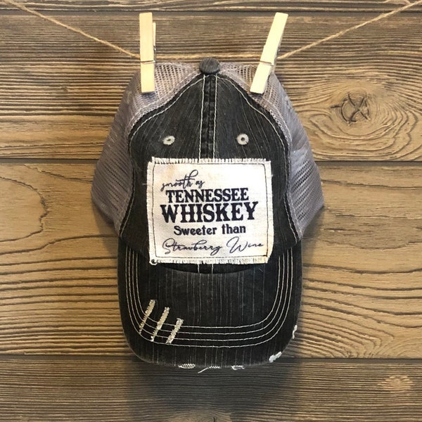 Smooth as Tennessee Whiskey sweeter than strawberry wine hat - country music hat