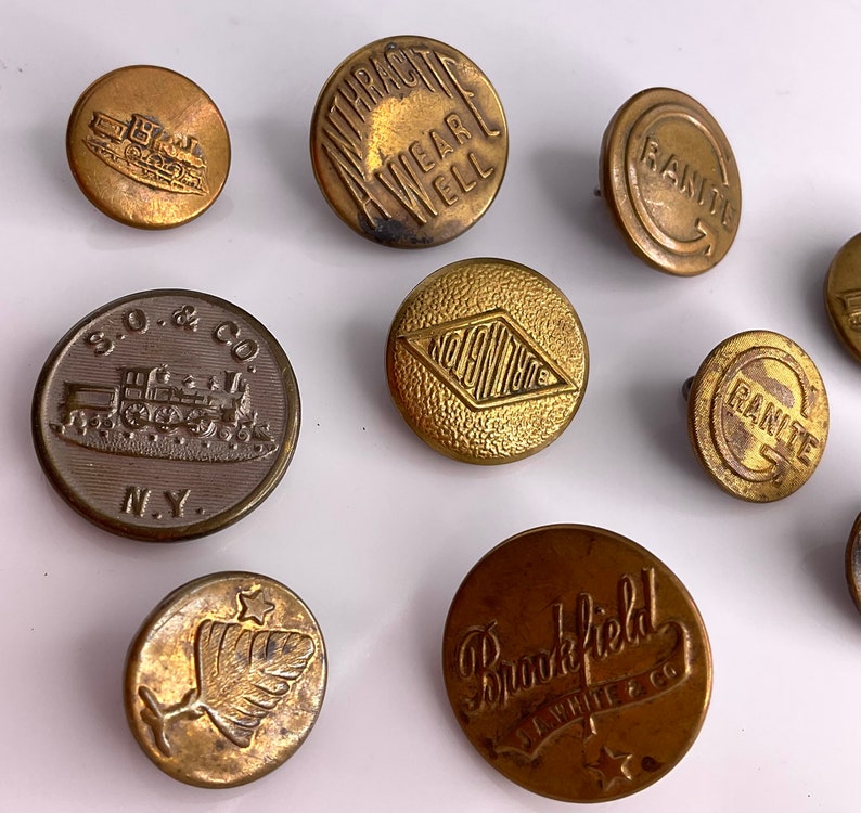 Lot 10 Old Work Clothes Overalls Antique Buttons Verbal - Etsy