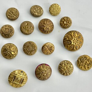 Lot of 15 Antique Gilt Golden Age Buttons Old Variety - Etsy