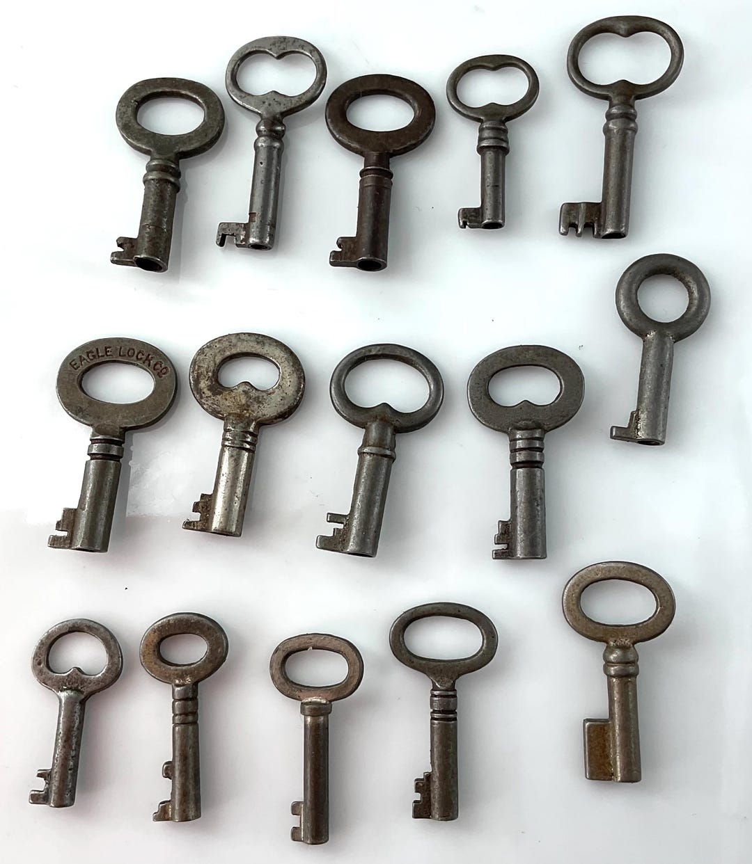Barrel Key Example Bulk Lot 15 Antique Original Barrel Keys Small Cabinets Desks Dressers ...