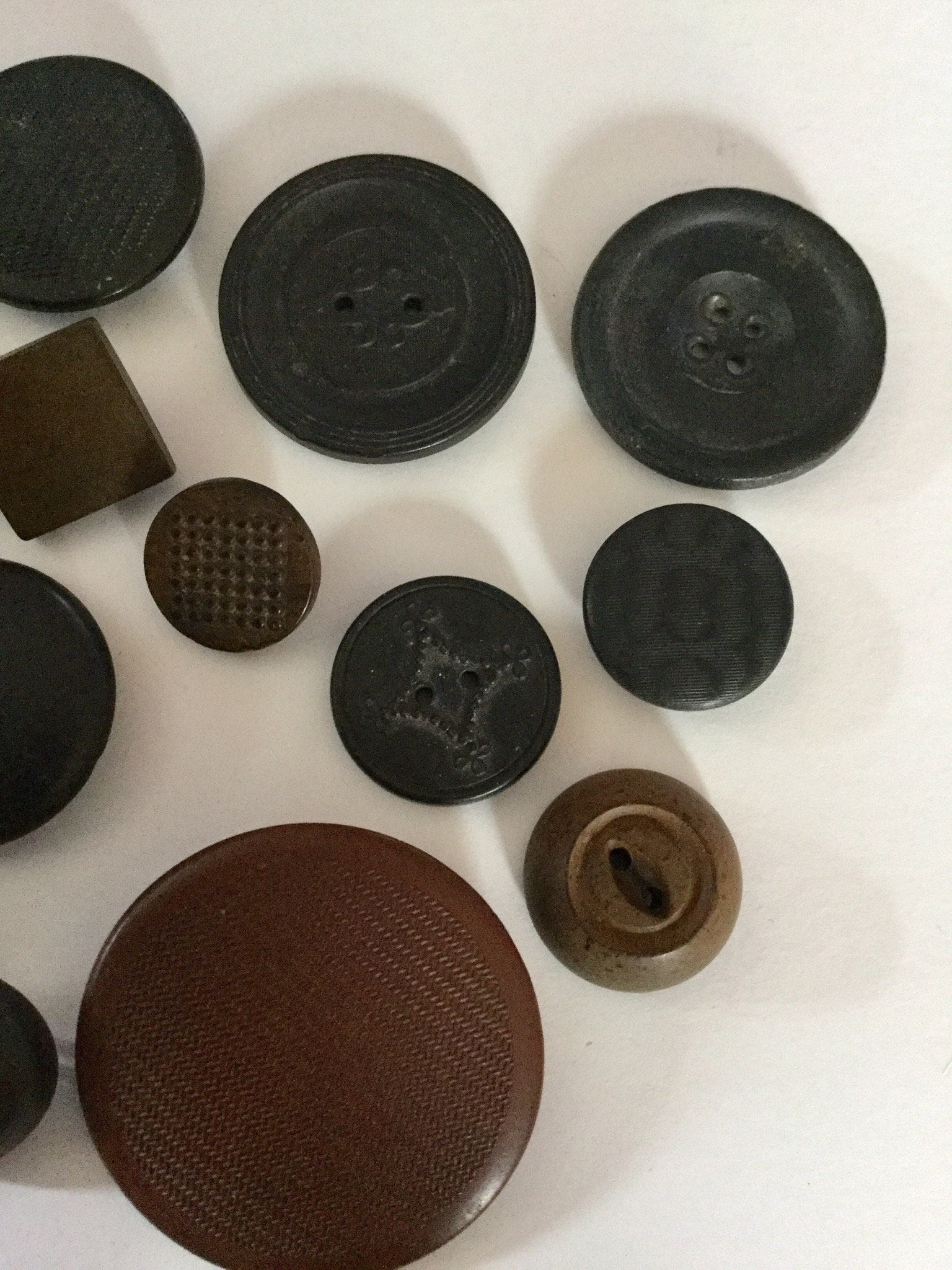 Lot 15 Antique Goodyear Hard Rubber Buttons Backmarks Brown Etsy