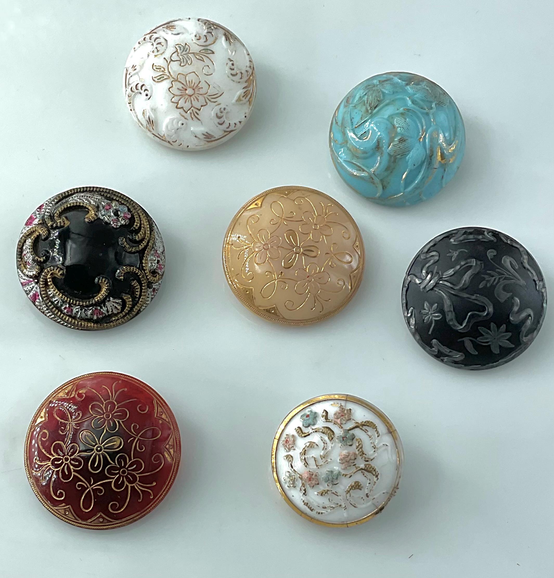 Boutons anciens - Verre rubis facetté - 9 mm - Victorian Dimi Ruby