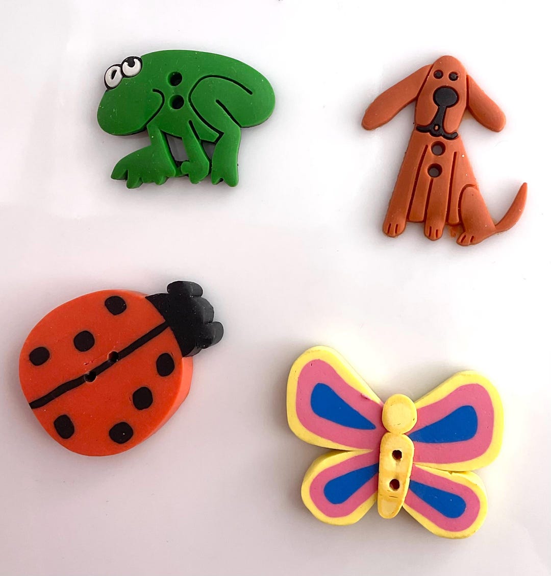 Lot 4 Vintage Realistic Shape Colorful Novelty Buttons Medium Large ...