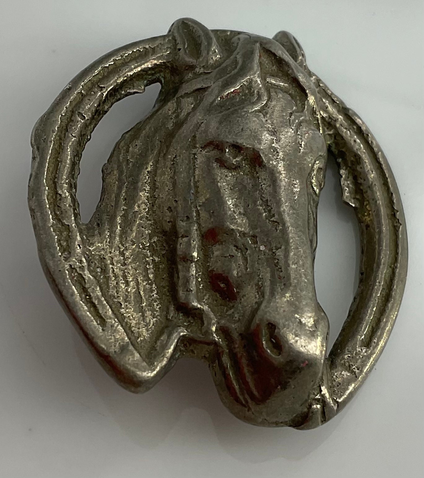 Horse Horseshoe Large Metal Vintage Picture Button Animal - Etsy