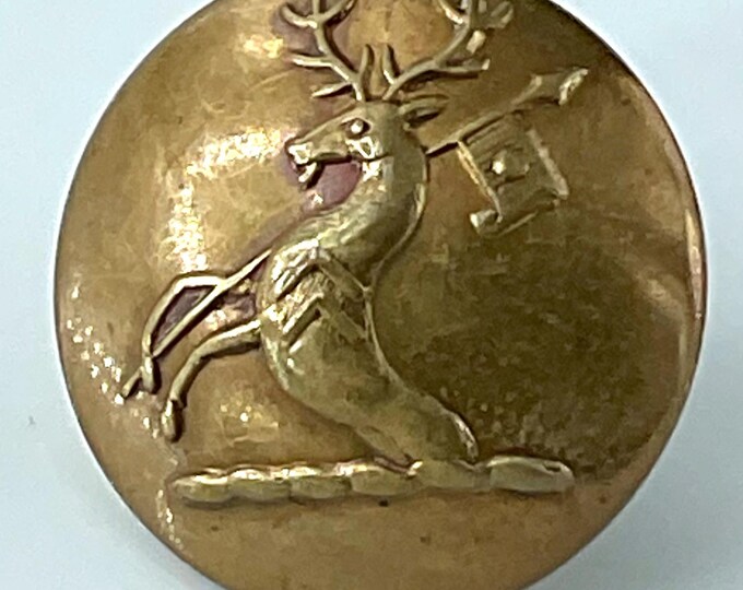 Antique Livery Button Rearing Deer Stag Hart Flag Jennens Backmark - Etsy