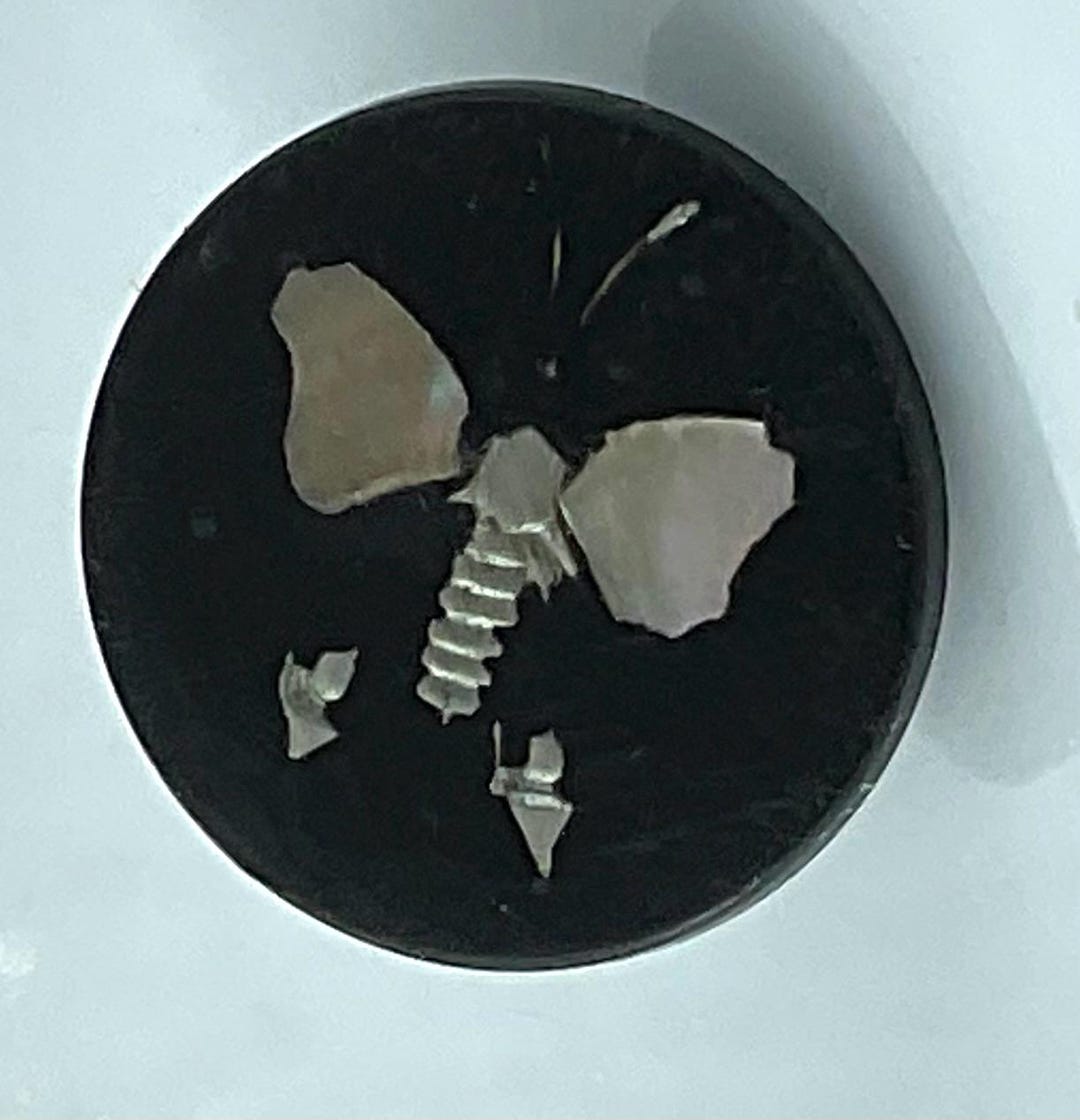 Insect Inlays Small Inlaid Pearl Inlay Insect Antique Composition Picture Button Old ...