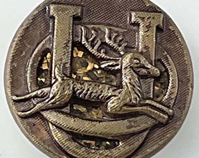 Small Antique Rebus Deer Picture Button Old Metal Pictorial Button ...