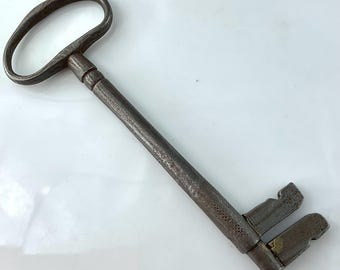 Large Over 5 Inches Antique Original Steel Skeleton Key Old Vintage Victorian