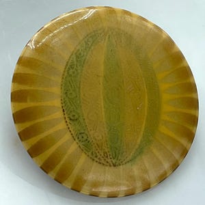 Large Antique Tighttop Celluloid Elegant Design Old Button Unusual Pale Green Gold Color Vintage