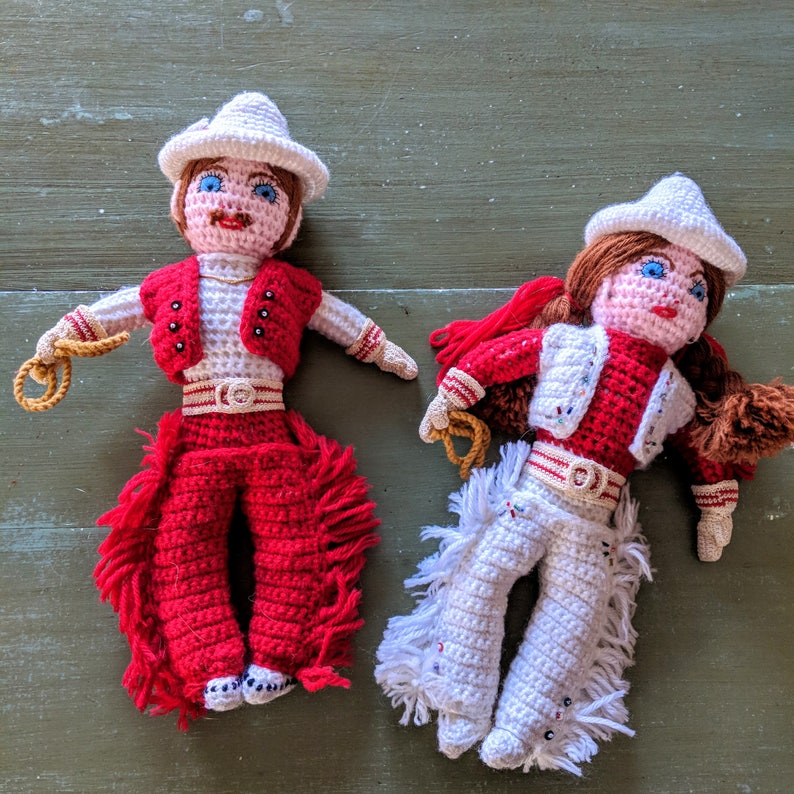 Vintage Pattern ~ Cowgirl /& Cowboy Dolls