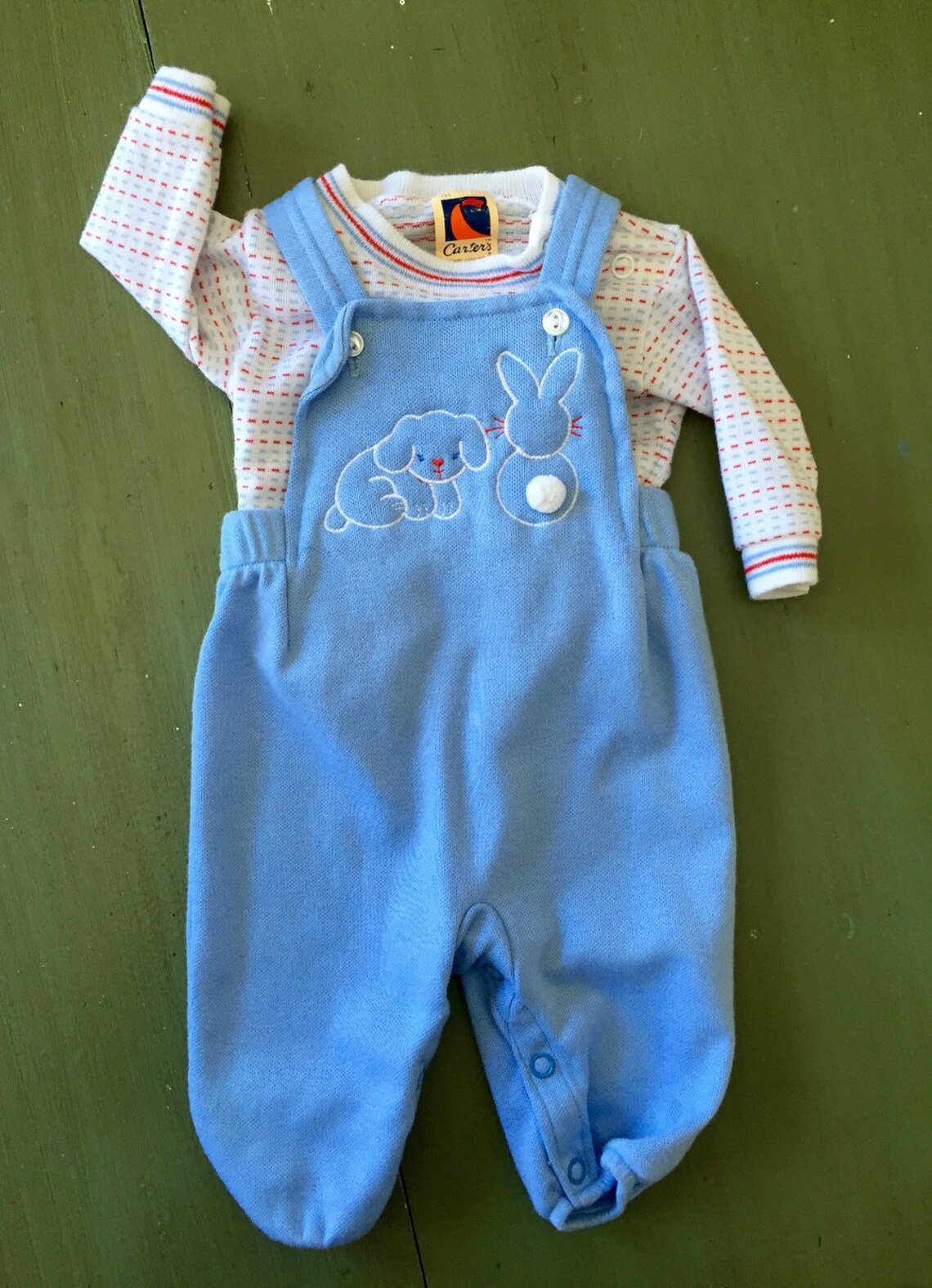Vintage bunny overall set for baby perfect for Easter size Etsy