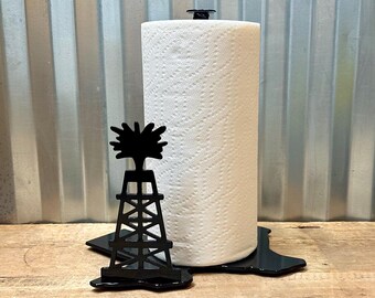 Texas Paper Towel Holder With Oil Derrick