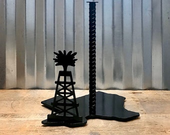 Texas Paper Towel Holder With Oil Derrick