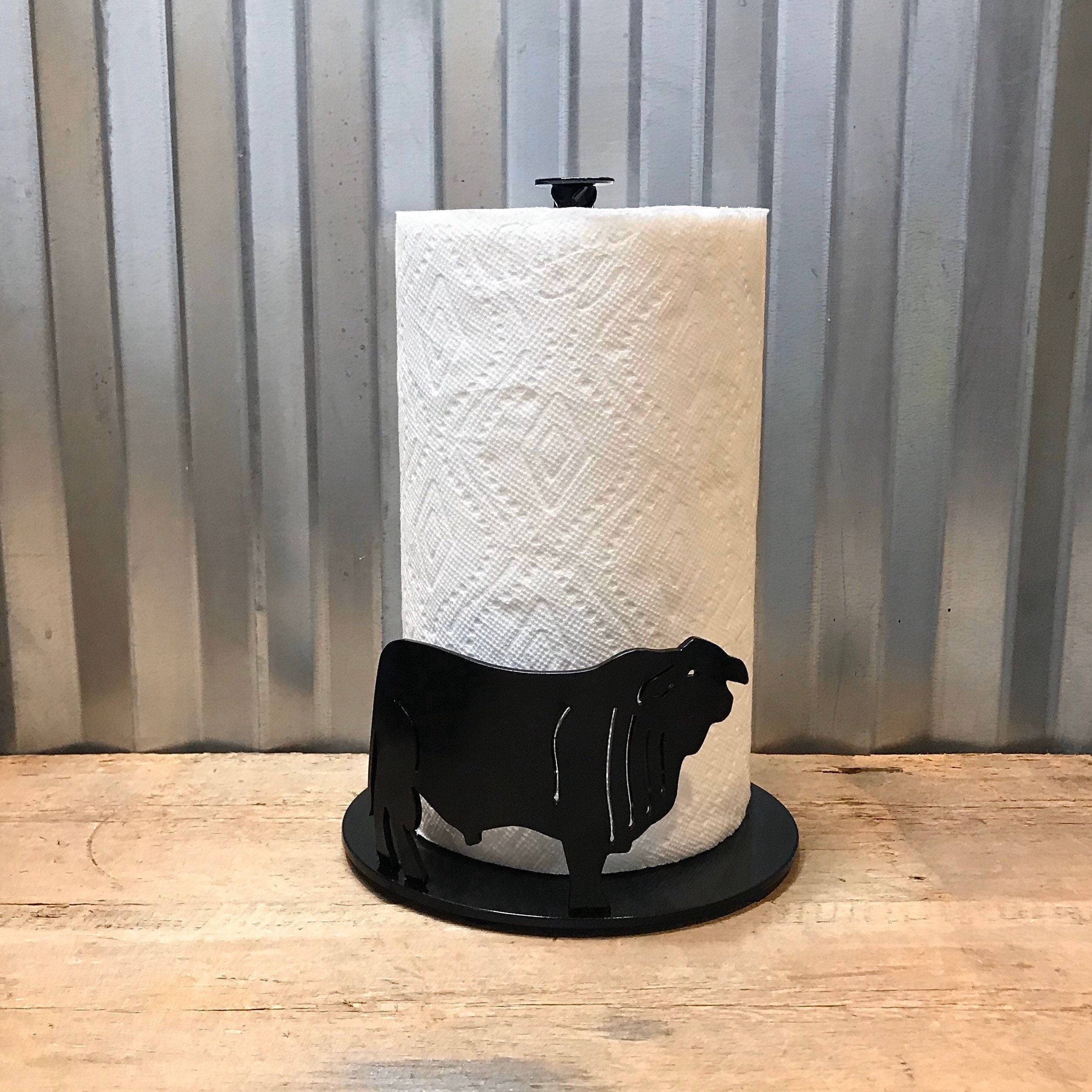 Highland Cow Paper Towel Holder | Farmhouse Kitchen Decor With Rustic Ranch Style